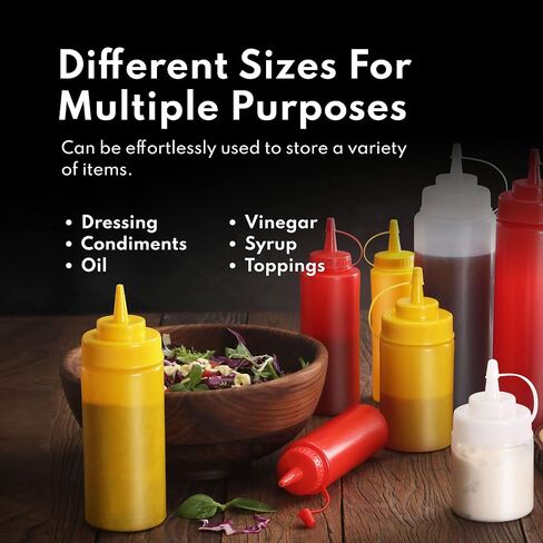 New Star Foodservice 26115 زجاجات الضغط ، البلاستيك ، 8 أوقية ، واضحة ، حزمة 6 in Saudi Arabia