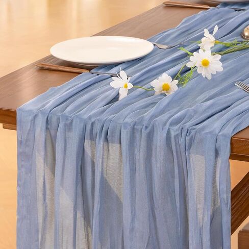 SoComi Pink CheeseceCloth Table Runner Summer Boho Rustic Gauze Dusty Pink Farmhouse 120 Inch 10ft Cheese Cloth Runner for Wedding Baby Shower Decor in Kuwait