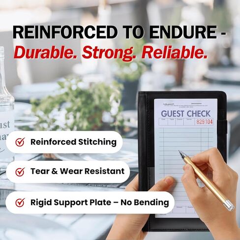 LINTRU Server Book, Reinforced & Durable Server Books for Waitress, Polished & Professional Waitress Book, Organized & Functional Serving Book, Waitress Books for Servers for Restaurants and Cafés in Kuwait