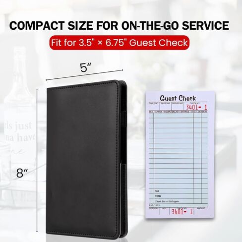 LINTRU Server Book, Reinforced & Durable Server Books for Waitress, Polished & Professional Waitress Book, Organized & Functional Serving Book, Waitress Books for Servers for Restaurants and Cafés in Kuwait