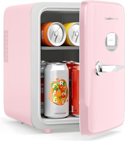 Skincare Fridge - 4L Makeup Fridge for Refrigerating Makeup, Skincare and Food, Mini Fridge for Bedroom, Office and Car, Cooler and Warmer, Beverage Cooler, Leather Pink in Kuwait