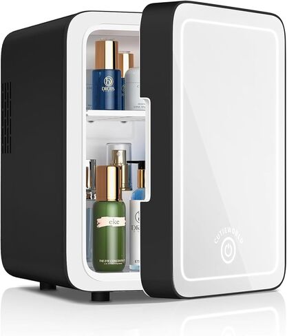 Skincare Fridge - 4L Makeup Fridge for Refrigerating Makeup, Skincare and Food, Mini Fridge for Bedroom, Office and Car, Cooler and Warmer, Beverage Cooler, Leather Pink in Kuwait