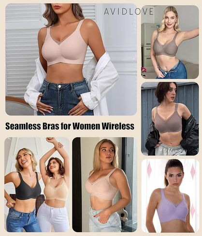 Avidlove Womens Seamless Bras No Underwire V Mesh Comfort Bralette Coverage Complet in Saudi Arabia