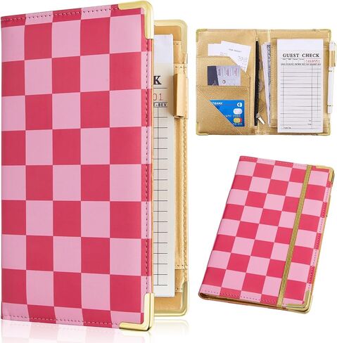 Server Books for Waitress Cute Waitress Book with Money Pocket Leather Server Book with Zipper Wallet Black Serving Book Organizer Fit Server Apron in Saudi Arabia