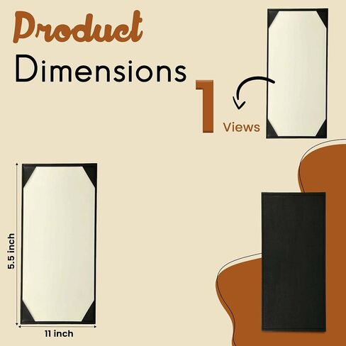Prestine Menu Covers Made of Premium Faux Leather (10-Pack) - 8.5" x 11" - 1 View - Black - Restaurant Menu - Wine List - Bar Menu in Kuwait