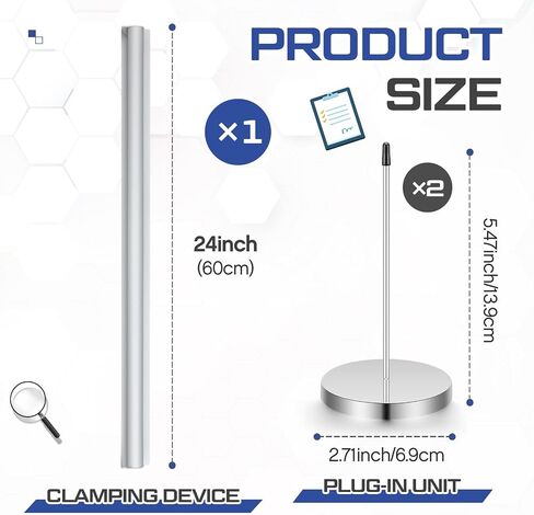 Henoyso 16 Inch Aluminum Slide Check Rack with Pen Slot and 2 Pcs Receipt Holder Spikes Desk Receipt Storage Restaurant Food Truck Ticket Holder Accessories Bill Order Display Rail for Kitchen Bar in Kuwait