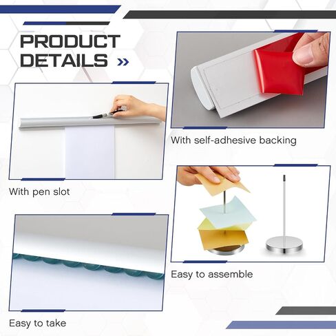 Henoyso 16 Inch Aluminum Slide Check Rack with Pen Slot and 2 Pcs Receipt Holder Spikes Desk Receipt Storage Restaurant Food Truck Ticket Holder Accessories Bill Order Display Rail for Kitchen Bar in Kuwait