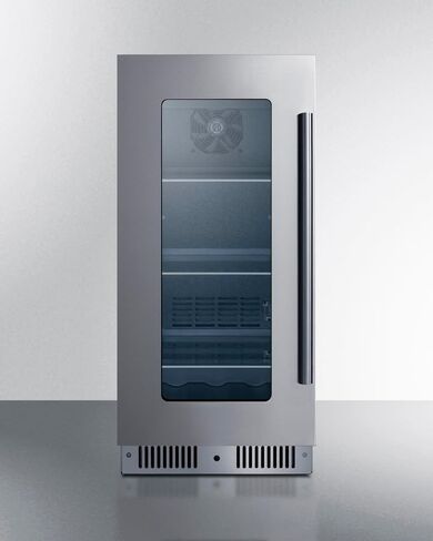 Summit 15" Beverage Center, 2.6 cu.ft. Capacity, Stainless Steel & Glass- CL156BV1CSS (Left Hand Door) in Saudi Arabia