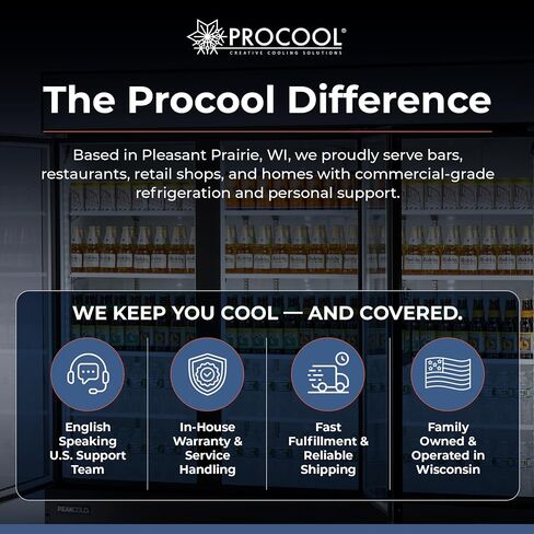 Procool 2-Door Counter Height Beverage Refrigerator - 36" Wide Energy Efficient Stainless Steel Bar Fridge With Glass Doors & LED Lighting - Commercial Back Bar Cooler in Saudi Arabia