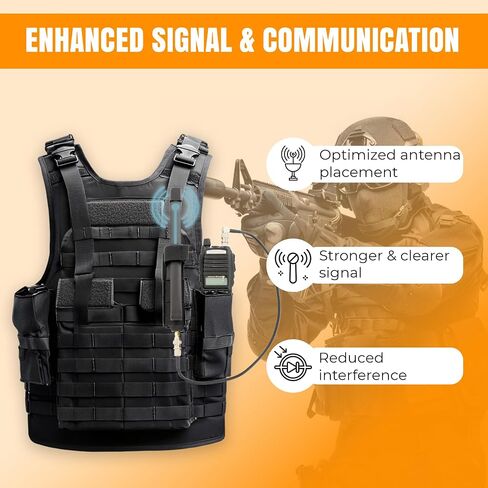 Tactical Antenna Relocation Kit – Enhanced Signal & Mobility – Chest Rig & Backpack Compatible – Durable, Lightweight & Weather-Resistant – Ideal for Military, Outdoor Use (Green, 19" Cable) in Kuwait