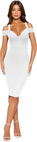 Hybrid & Company Womens Sexy V Neck Stretchy Bodycon Party Bandage Dress in Kuwait