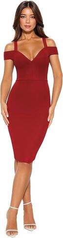 Hybrid & Company Womens Sexy V Neck Stretchy Bodycon Party Bandage Dress in Kuwait