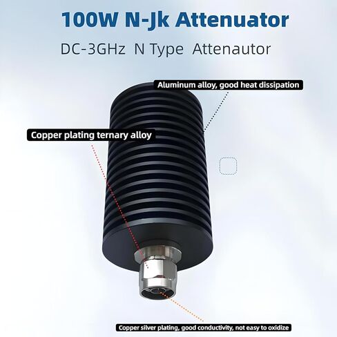 BECEN 100W 60dB RF Fixed Attenuator,High Power 100 Watt DC to 3Ghz 50 Ohm Attenuator,N Type Male to N Female Coax Attenuators for Testing,Signal Control(100W N 60DB) in Kuwait