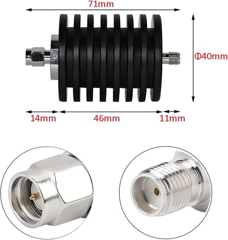 عام 6dB 25W SMA المخفف الثابت ، 25 واط ثنائي الاتجاه المخفف DC-3GHz 50OHM VSWR 1.2 (25W SMA 6DB) in Kuwait