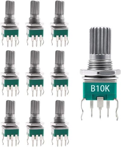 10pcs RK097 B10K الدقة الرأسية المقياس أحادي الغانغ ، عمود 15 مم ، مقاوم متغير 3 دبوس 10 كيلو in Kuwait