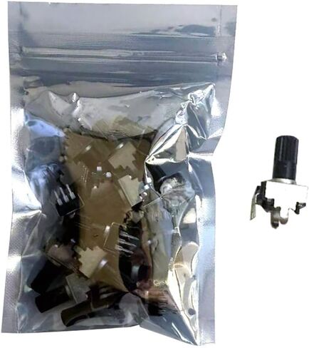 20pcs RV09 قابلة للضبط مقاوم الجهد B10K أوم 12.5 مم مقبض عمود بلاستيكي للدوائر الإلكترونية/تفتت/مشاريع DIY الخطية in Kuwait
