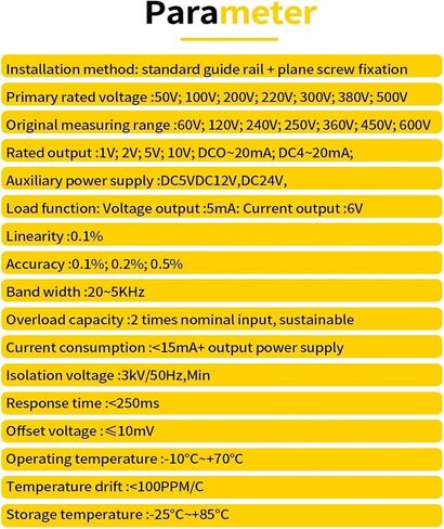 1PCS 4-20MA 0-10V RS485 AC الجهد جهاز إرسال الجهد 0-100V 0-220V 0-380V 0-500V 3PHASE 3WIRE / 3WPHASE 4WIRE AC SELTAGE SESSDUCER (0-5V ، INPUT 0-100V) in Kuwait