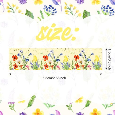 Adirasenotek Floral Washi Tape Set 12 Rolls,Flower Butterfly Washi Tape Decorative Paper Stickers Decorative Tape,DIY Art Crafts Wrapping Decor for Gifts Wrapping in Kuwait