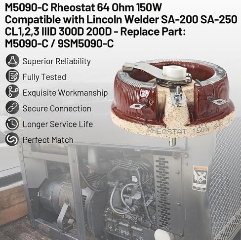 M5090C Rheostat 150W 64 Ohm Rheostat Compatible with Lincoln Welder SA-200 SA-250 CL1,2,3 IIID 300D 200D Replace M5090-C in Saudi Arabia