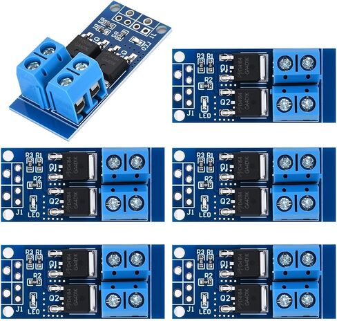 6PCS Dual High-Power MOSFET Trigger Switch Drive Module 0-20KHz PWM Adjustment Electronic Switch Control Board Motor Speed Controller Lamp Brightness Control, DC 5V-36V 400W, 15A (Max 30A) in Saudi Arabia