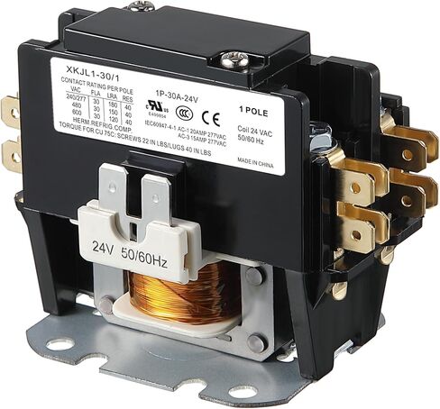Dreyoo 24V Coil 1 Pole Air Conditioner Contactor, UL Certified Carrier HVAC Motor Contactor, Air Conditioner Replacement Relay, Compatible with C230b, Heat Pump, Refrigeration Systems (30 A) in Kuwait
