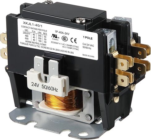 Dreyoo 24V Coil 1 Pole Pole Completer ، UL Carrier Carrier HVAC Motor Toval ، ترحيل استبدال مكيف الهواء ، متوافق مع C230B ، المضخة الحرارية ، أنظمة التبريد (30 أ) in Kuwait