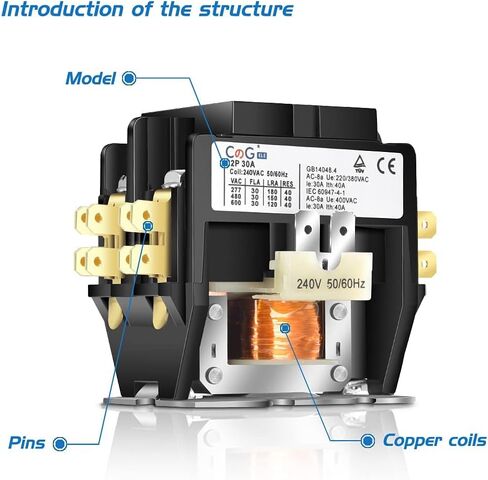 2 عمود مكيف الهواء الموصل 30 AMP 24V لفائف ، مكثف موصل الضاغط الموصل ... in Saudi Arabia