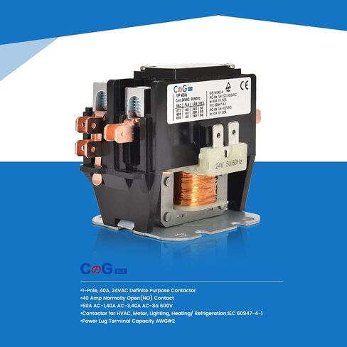 1 قطب مكيف الهواء الموصل 40 AMP 24VAC ملف ، مكثف موصل ضاغط الموصل AC محدد الغرض المقواه (حزمة 1 pcs) ... in Kuwait