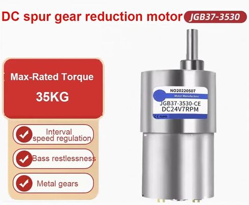 35KG JGB37-3530 12/24v DC Gear Motor 37mm All Metal Gear Box 7RPM-1600 RPM Gearmotor High Torque Eccentric Shaft Geared Motor(7RPM_24V) in Saudi Arabia