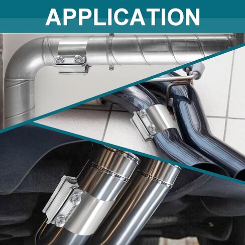 مشبك العادم ، مشابك العادم 2.5 بوصة ، مشبك كاتم الصوت 304 من الفولاذ المقاوم للصدأ ، مشابك عصابة العادم لأنابيب ID 2.5 "إلى 2.5" (2pcs). in Kuwait