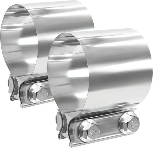 مشبك العادم ، مشابك العادم 2.5 بوصة ، مشبك كاتم الصوت 304 من الفولاذ المقاوم للصدأ ، مشابك عصابة العادم لأنابيب ID 2.5 "إلى 2.5" (2pcs). in Kuwait