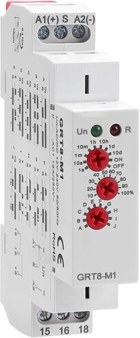 Multifunction Time Relay, 16A Delay ON Off GRT8-M1 AC DC 12-240V with 10 Relay Timer Control Delay Function Mode DIN Rail Electronic Relays of Wide Time Delay Range for 0.1 Seconds to 10 Days in Kuwait