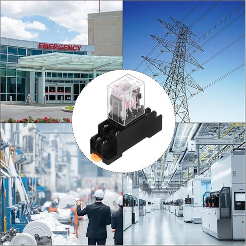 MECCANIXITY 6Pcs DC 24V Electromagnetic Power Relay, 8-Pin 5A Power Coil Relay with LED Indicator and Socket Base DPDT 2NO 2NC - MY2NJ for Industrial, Home Appliances and DIN Rail System in Saudi Arabia