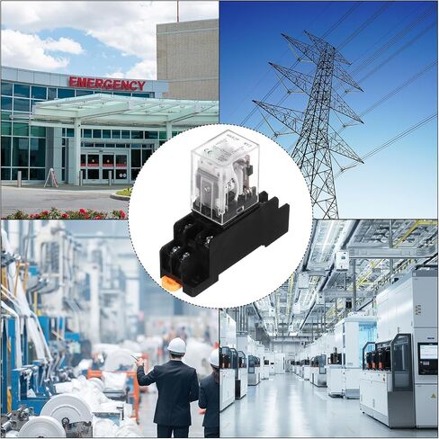 MECCANIXITY 6Pcs DC 24V Electromagnetic Power Relay, 8-Pin 5A Power Coil Relay with LED Indicator and Socket Base DPDT 2NO 2NC - MY2NJ for Industrial, Home Appliances and DIN Rail System in Saudi Arabia