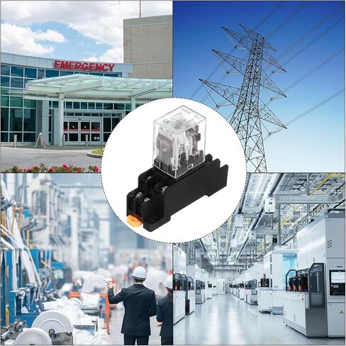 Meccanixity 6pcs DC 24V التتابع الطاقة الكهرومغناطيسية ، ترحيل لفائف الطاقة 8 -Pin 5A مع مؤشر LED وقاعدة المقبس DPDT 2NO 2NC - MY2NJ للأجهزة الصناعية والمنزل ونظام السكك الحديدية DIN in Saudi Arabia
