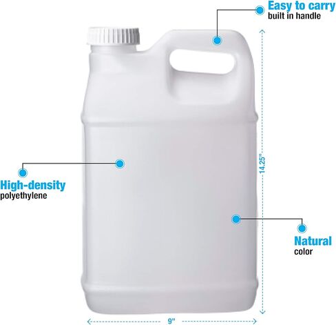 هدسون تبادل 2.5 جالون (4 عبوات) حاوية Hedpak مع CAP ، غذاء الصف HDPE البلاستيك ، طبيعي in Saudi Arabia