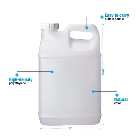 Hudson Exchange 2.5 Gallon (4 Pack) Hedpak Container with Cap, Food Grade HDPE Plastic, Natural in Kuwait