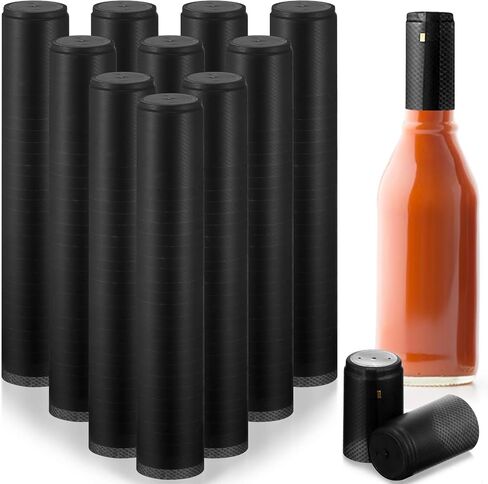 Zonon 200 Pieces PVC Heat Shrink Capsules Hot Sauce Bottles 28 x 50mm Wine Woozy Bottles Capsules Shrink Caps,5oz 10oz(Gold) in Saudi Arabia
