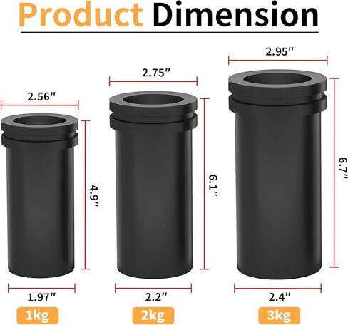 Nelyrho High Purity Graphite Crucible, 3kg High-Temperature Resistant Crucibles for Melting Metal Gold, Silver, Copper, Compatible with Electric Furnaces, Metal Casting & Refining in Kuwait