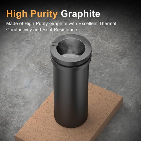 Nelyrho High Purity Graphite Crucible, 3kg High-Temperature Resistant Crucibles for Melting Metal Gold, Silver, Copper, Compatible with Electric Furnaces, Metal Casting & Refining in Kuwait