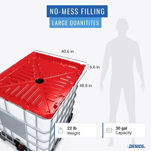 Denios® IBC Tote Funnel-41.73 "x49.61" x6.61 "مسار كبير إضافي | فم واسع لـ IBC | مثالي لنقل سائل سريع خالي in Kuwait