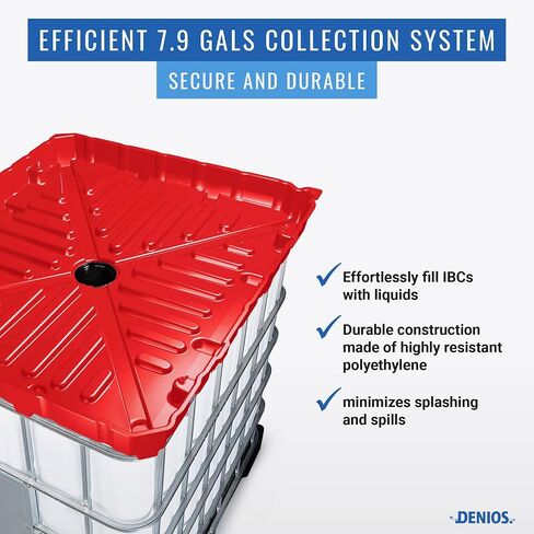 Denios® IBC Tote Funnel-41.73 "x49.61" x6.61 "مسار كبير إضافي | فم واسع لـ IBC | مثالي لنقل سائل سريع خالي in Kuwait