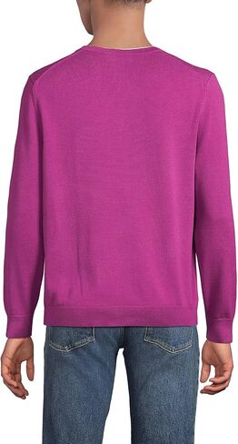 Lands' End Men's Fine Gauge Cotton V Neck Sweater in Kuwait