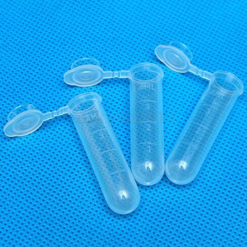 50x 5ml Plastic Centrifuge Lab Test Tube Vial Sample Container Bottle with Cap in Saudi Arabia