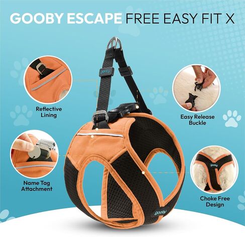 Gooby Escape Free Easy Fit X in Dog Harness - Flamingo Pink, Small in Kuwait