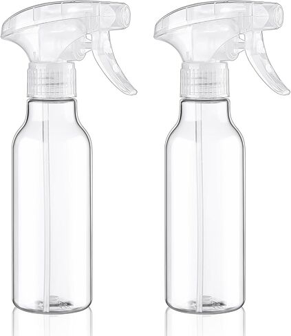 Cosywell Plastic Spray Bottles 8.8oz/260ml 2 Pack Empty Spray Bottle for Cleaning Mist/Stream Heavy Duty Water Spraying Bottle for Cooking Solutions Essential Oils Hair Care(Clear) in Kuwait