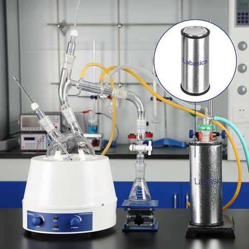 Labasics Lab Dewar Flask, High Borosilicate Glass Vacuum Silvered Liner, Tall Flask, 350 ml Capacities, Ideal for Dry Ice and Liquid Nitrogen Storage in Saudi Arabia