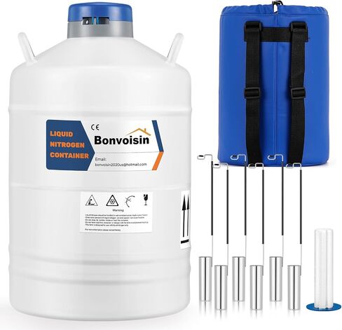 حاوية النيتروجين السائل Bonvoisin 3L ، دببة Cryogenic Ln2 ، خزان السائل المنوي من ألومنيوم مع 6 cantters. in Kuwait