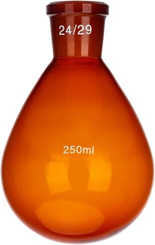 24/29 Amber Glass Recovery Flask Lab Brown Rotary Evaporator Kjelda Bottle (250mL) in Saudi Arabia