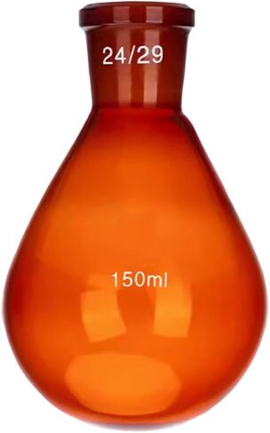 24/29 Amber Glass Recovery Flask Lab Brown Rotary Evaporator Kjelda Bottle (250mL) in Saudi Arabia